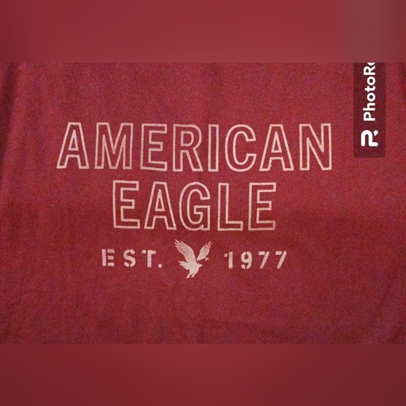NWOT American Eagle mens large tee.  Dark maroon color. - Picture 2 of 5